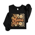thumbnail image 4 of Trendy Mama Checkered Fall Sweatshirt for Women Orange Daisy Floral Sweater Black Sweatshirt Adult X-Large, 4 of 4