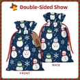 thumbnail image 3 of XMXT Christmas Drawstring Gift Bags, Cute Snowman Blue Background Wrapping Sacks Candy Packing Bag Party Decorations Favor Bags, S, 3 of 8