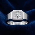 thumbnail image 4 of Pompeii Mens 1/6ct Diamond Solitaire High Polished Wedding Ring 10k White Gold (H/I,I1-I2), 4 of 5