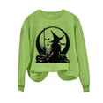 thumbnail image 6 of Mifsaly Halloween Sweatshirts for Women Witch Silhouette Graphic Pullover Tops Comfortable Loose Casual Fall Holiday Festival Sweatshirt Black,S, 6 of 6
