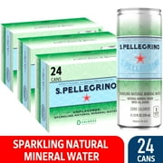 S.Pellegrino Sparkling Natural Unflavored Mineral Water, 267.6 fl oz, 24 Pack Cans