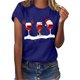 thumbnail image 1 of Gibobby Camisa navideña mujer Navidad Copa de de nieve Impresión O Cuello Manga corta Camiseta suelta Blusa Tops(Azul,G), 1 of 4