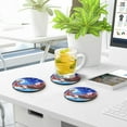 thumbnail image 7 of GZHJMY Santa Claus Round Coaster, 4 Pcs Heat Resistant Absorbent Drink Coaster for Kitchen Bar Cafe Decor, 7 of 7