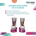 thumbnail image 3 of Patines 4 ruedas para niños y niñas, fabricado con vinipiel y llantas de PVC blanco 21, 3 of 10