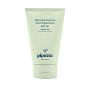 Pipette Baby Sunscreen, SPF 50 Mineral Sunscreen with Zinc Oxide & Squalane, Sensitive Skin, 4fl oz