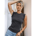 thumbnail image 4 of Women'S Summer Cap Sleeve Slim Fitted Knit Basic Casual Ribbed Tank Tops Dark Gray XL, 4 of 7