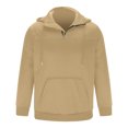 thumbnail image 6 of zbxnLI Men's Quarter Zip Hoodies Long Sleeve Loose Drawstring Hooded Pullover Sweatshirts Fall Winter, 6 of 7