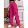 thumbnail image 6 of Womens Cargo Sweatpants Baggy Fleece High Waisted Joggers Sweat Pants Athletic Pants Red S, 6 of 8