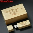 thumbnail image 3 of New Wooden Creative USB Flash Drive 64GB Free Custom Logo Pendrive 32GB Photography Memory Stick 16GB U Disk Wedding Gift 8GB, 3 of 4