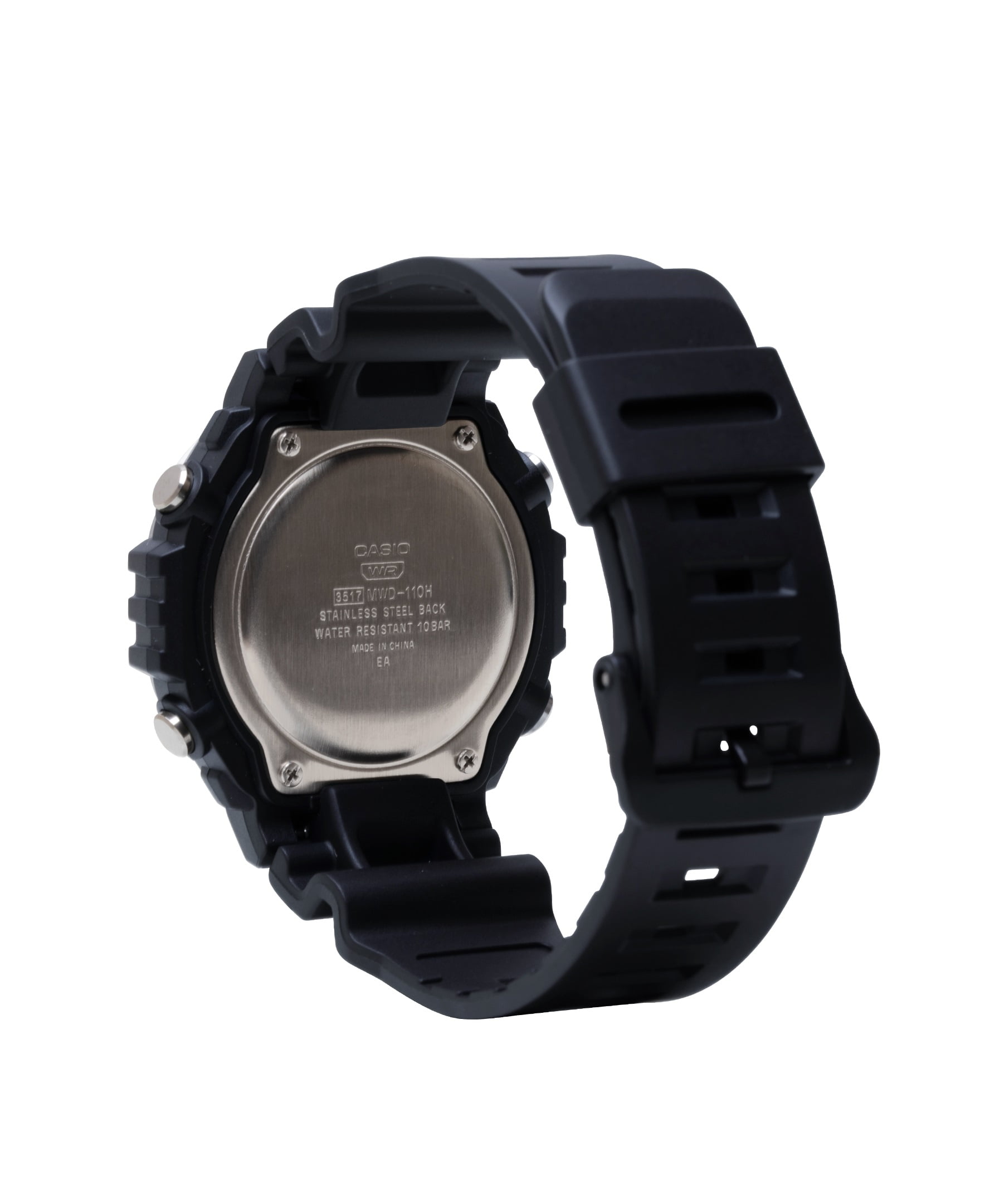 Casio Men's Stainless Steel Bezel Digital Sport Watch, Black MWD-110H-1AV
