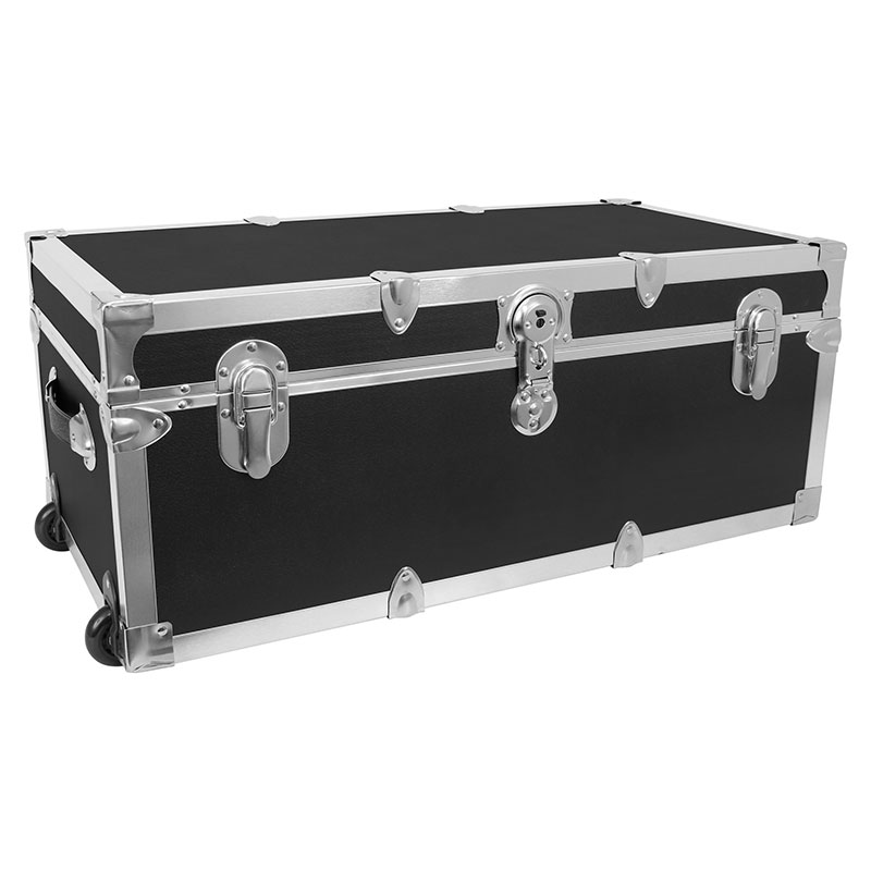 Seward Trunks Seward Traveler 30" Trunk with Wheels & Lock, Black