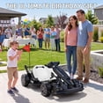 thumbnail image 4 of Porsche 24V Electric Go Kart Ride-On Toy for Boys Girls 6-12, Black, 4 of 10