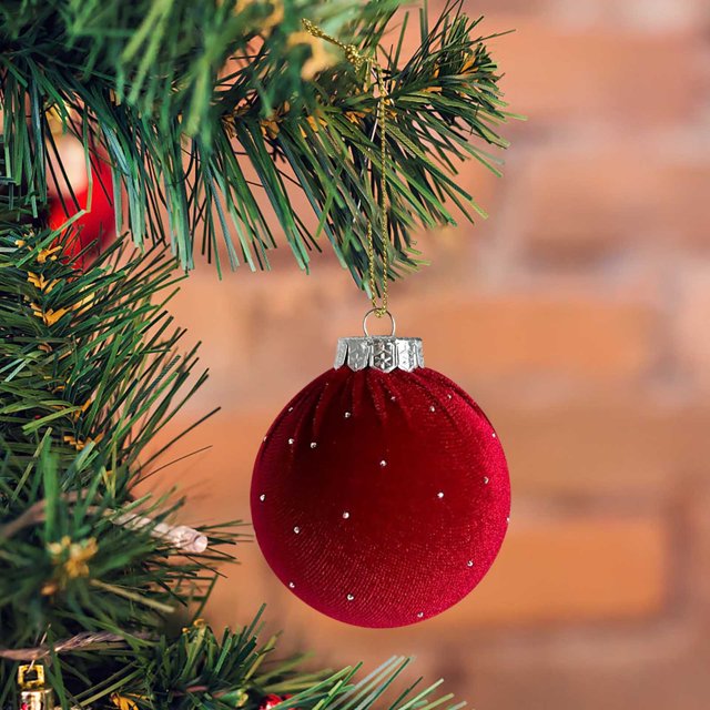 Velvet Balls Ornaments 1pc 2.35-Inch For Christmas Tree Baby Shower Girls First Christmas Decorations Birthday Party