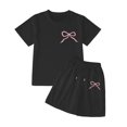 thumbnail image 3 of Hiijoy Toddler Girls Casual Outfits Cotton Short Sleeves T-Shirt & Shorts Set, Sizes 4-5T, 3 of 3