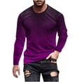 thumbnail image 2 of Blusas y camisas de manga larga con cuello redondo para hombre, blusa informal de manga larga con cuello redondo y estampado, blusa de poliéster para hombre, 2 of 4