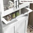 thumbnail image 3 of Mueble de Almacenamiento para Baño de 170 cm - Armario Vertical con Puertas de Cristal, Cajón Integrado y Repisas Regulables - Diseño Multifuncional para Cocina, Lavandería o Baño - Roble Blanco, 3 of 8