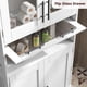 thumbnail image 3 of Mueble de Almacenamiento para Baño de 170 cm - Armario Vertical con Puertas de Cristal, Cajón Integrado y Repisas Regulables - Diseño Multifuncional para Cocina, Lavandería o Baño - Roble Blanco, 3 of 8