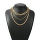thumbnail image 2 of Collar de cadena de oro falso estilo hip hop, collar estilo punk de los años 90, joyería de acero inoxidable para disfraz, 2 of 5