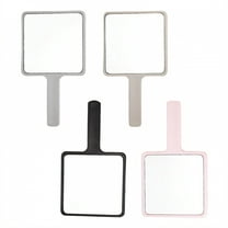RAGUPEL 4Pcs Hand Mirrors with Handle,Square Glass Mirror 5.3"*3"*0.4" Hand Held Mirrors with Handle,Hips Handle Small Mirror,Mix3