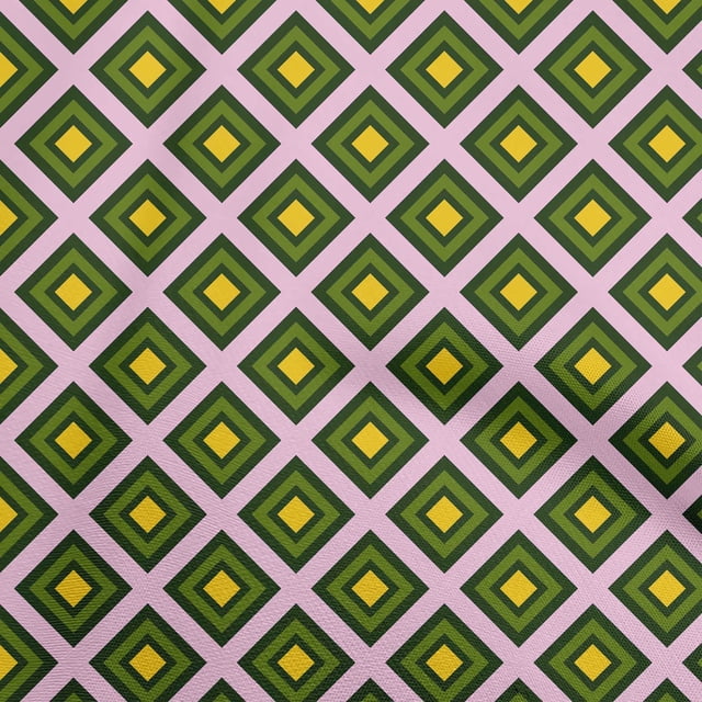 oneOone Velvet Green Fabric Geometric Craft Projects Decor Fabric Printed By The Yard 58 Inch Wide
