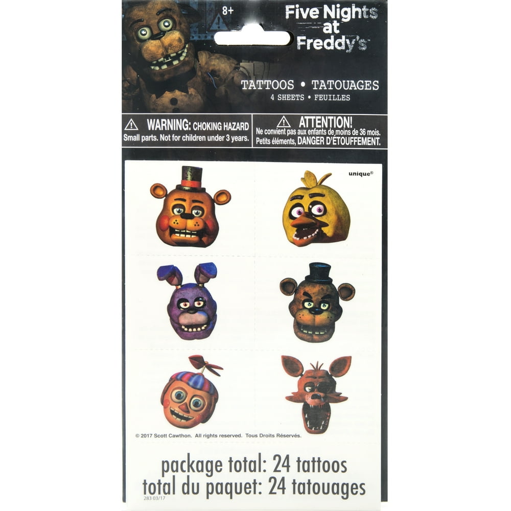 "Five Nights at Freddy's Temporary Tattoos, 24ct" - Walmart.com