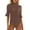 Coffee, variant on UANWENN Women's Casual Solid Color Summer Jumpsuit with Flared Sleeves and Five Quarter Sleeves Leather Bodysuit Long Sleeve Jumpsuit for Ladies Women Rompers and Jumpsuits Jumpsuit Dresses Elegant
