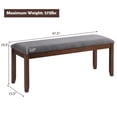 thumbnail image 3 of Pemberly Row Rubber Wood Upholstered Padded Dining Bench in Brown (Set of 2), 3 of 11