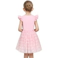 thumbnail image 4 of Vestido de Niña Rosa con Lentejuelas Margaritas Floral Princesa Boda Manga con Volantes Tul 4 Años, 4 of 6