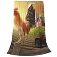 thumbnail image 2 of Fuzoiu Country Farm Morning Rooster Print Ultra-Soft Micro Fleece Blanket,All Seasons Flannel Throw, Lightweight Blanket for Bed, Sofa, Couch, Movie Night, Camping, and Travel-80"x60", 2 of 7