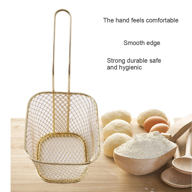 Square Frying Serving Deep Fry Basket French Fries Mesh Wire Net Strainer Kitchen Restaurant Cooking Tool