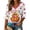White, variant on Halloween Shirts for Women V-Neck - 3/4 Sleeve Casual Tops with Unique Spooky Design, Ideal for Parties, Work, and Casual Fridays