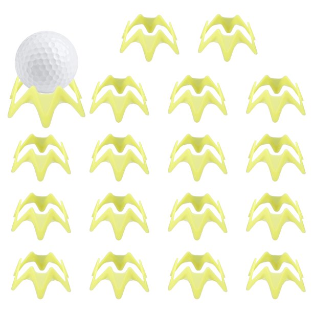 Tees para simulador de golf Uxcell, 0.6 pulgadas y 18 piezas, tees de golf amarillos para práctica y entrenamiento en interiores - Adecuados para (rango de golpeo de césped de invierno)