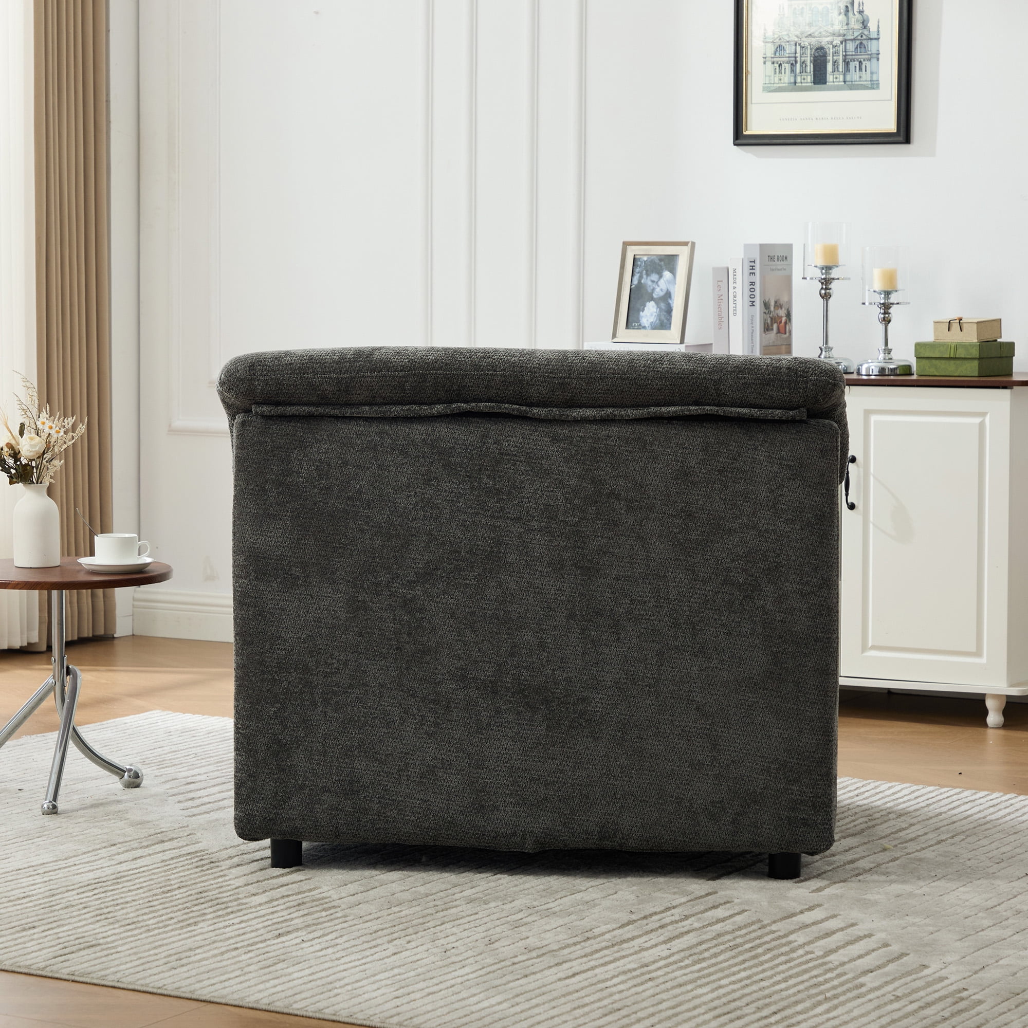 HOQBN 38" Oversized Accent Chair,Chenille Upholstered Living Room Chairs,Modern Arm Chair for Living Room, Bedroom,Gray