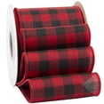 thumbnail image 3 of Joycrosso Wired-Edge Checkered Burlap Ribbon, 3 Inch x 10 Yard, Red/Black, Buffalo Plaid Ribbon for Gift wrapping, Christmas Decorations, Wreaths, Big Bows, Rustic Farmhouse Holiday Decoration, 3 of 6