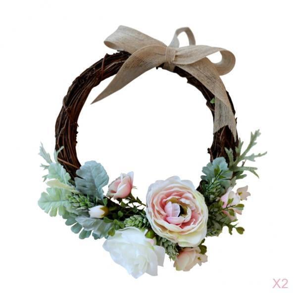 2 uds guirnalda de flores artificiales de ratán para puerta delantera guirnalda de flores decoración de boda Zulema guirnalda de flores