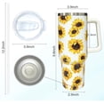 thumbnail image 2 of 40 oz Tumbler With handle and straw,Sunflower Stainless Steel Cup Extra Large Vacuum Double Wall Insulated Tumblers Travel Mug,Hot and cold beverages Car Cup, 2 of 6