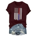 thumbnail image 2 of AKEGAMN Red USA Flag Sunflower Short Sleeve Tee - 4th Of July Graphic Top, S-3XL, 2 of 4