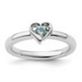 thumbnail image 2 of Auriga Fine Jewelry 925 Sterling Silver Blue Topaz Heart Ring Size 10 Valentine's Day Gift for Women, 2 of 4