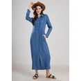 thumbnail image 2 of utcoco women's casual button long sleeve denim maxi skirt, 2 of 4