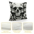 thumbnail image 4 of JEUXUS  Throw Pillow Covers Black and White Skull Flowers Gothic Design Square Pillowcase for Home Decor Sofa Car Bedroom Pillow case 18x18inch, 4 of 5