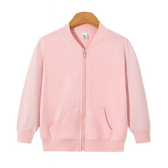 BAODANN Girls Zip Up Jackets Kids Fall Long Sleeve Sweatshirts Outerwear With Pockets Big Girls Ski Jacket Light Jacket for Kids Winter Coats Kids Girls Insulated Coat Girls Winter Coats Large