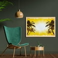 thumbnail image 2 of Palm Tree Wall Art with Frame, Holiday Theme a Sunny Tropical Place with Palm Trees Illustration Print, Printed Fabric Poster for Bathroom Living Room, 35" x 23", Yellow and White, by Ambesonne, 2 of 2