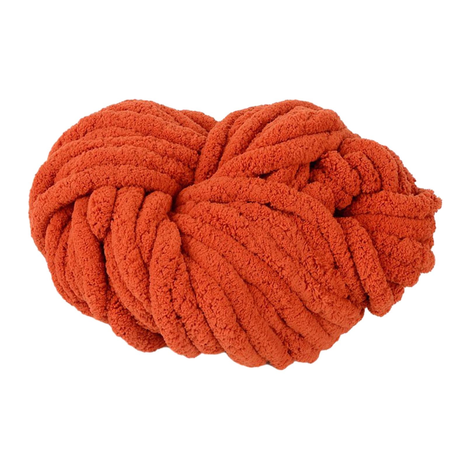 HILABEE 4xChunky Yarn, Chenille Yarn for Soft Throw And Baby Blanket, Arm Knitting, Crocheting And DIY Crafts Projects , Rust Red, 3 Pcs