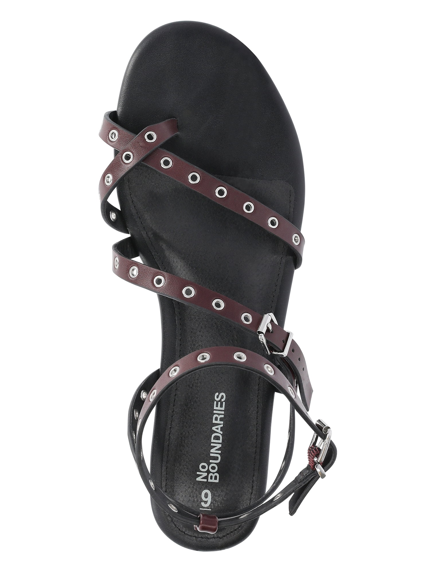 No Boundaries Strappy Flat Sandals, Women's