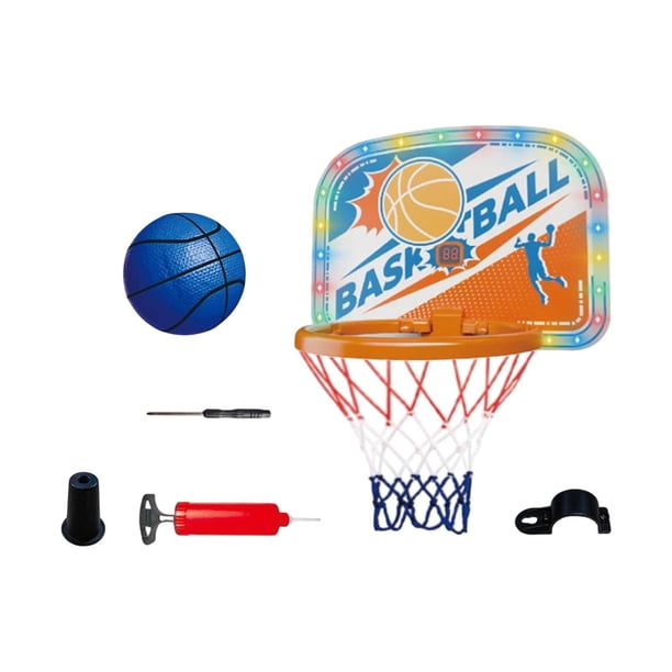 Juego de aro de baloncesto para niños, portátil, ligero, para interior, para montar en la puerta, regalo para el hogar Blanco