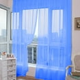 thumbnail image 3 of PALIFEUR Sheer Curtains 78.8 Inches Long 2 Panels Set, Transparent Window Curtains for Living Room Bedroom, Rod Pocket Voile Curtain & Drapes, Dark Blue, 31.5" x 78.8", 3 of 4