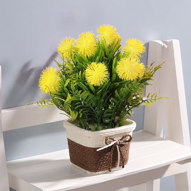 Fiudx Decoraciones Del Hogar Para Sala De Estar. Estilo De Paisaje Rural Flor Artificial En Maceta Adornos De Escritorio Girasol Rosa Lavanda Flor De Plástico Hoja De Eucalipto Planta Verde Falsa Dec