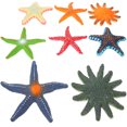 thumbnail image 3 of KAKOWELY 8 piezas de juguetes de buceo con forma de estrella de mar, decoraciones de estrellas de mar de colores, juguetes de piscina, adornos decorativos de estrellas de mar, 3 of 4