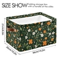 thumbnail image 4 of Yayeee Canvas Storage Basket with Handles for Shelves Fabric Bins Closet Organizer, Orange Flowers, 4 of 8