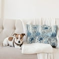 thumbnail image 4 of Ambesonne Winter Blue Throw Pillow Cover 2 Pack, Frosty Flowers Leopard, 24", Slate Blue Pale Tan and White, 4 of 7